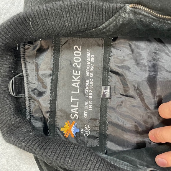 Salt Lake 2002 Winter Olympics Bomber Jacket Mens XL Suede Leather - Picture 3 of 16